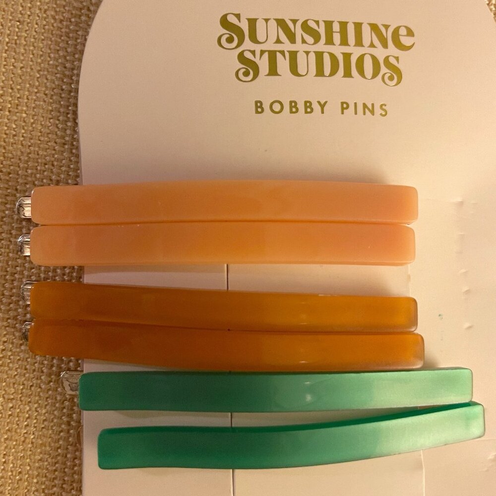 Sunshine Studios Pastel & Retro Bobby Pins – Set of 3 Hair Clips